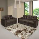 Ver imagem 1 de Conjunto Sofá 2 e 3 Lugares Zinhão Tecido Suede Marrom