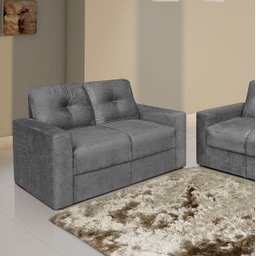 Conjunto Sofá 2 e 3 Lugares Zinhão Tecido Suede Cinza - 2