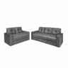 Conjunto Sofá 2 e 3 Lugares Zinhão Tecido Suede Cinza - 4