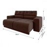 Sofá Retrátil e Reclinável 3 Lugares 3080 Tecido Veludo Tabaco Mamflex - 3