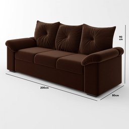 Conjunto Sofá 2 e 3 Lugares 1015 Mamflex Suede Marrom - 4