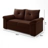 Conjunto Sofá 2 e 3 Lugares 1015 Mamflex Suede Marrom - 3