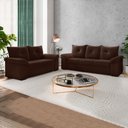 Ver imagem 2 de Conjunto Sofá 2 e 3 Lugares 1015 Mamflex Suede Marrom