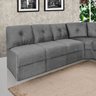 Sofá de Canto 6 Lugares Zinhão Belllo Tecido Suede Cinza - 3