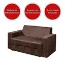 Ver imagem 3 de Sofá Cama Casal Md 5000 Mamflex Suede Amassado Marrom