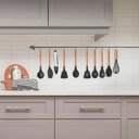 Ver imagem 5 de Kit 12 Utensílios Jogo de Cozinha de Silicone com Espatulas Pincel Batedor Manual - Preto