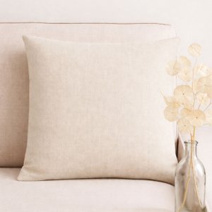 Capa de Almofada Linho Lisa 44x44cm Cores - Bege Claro