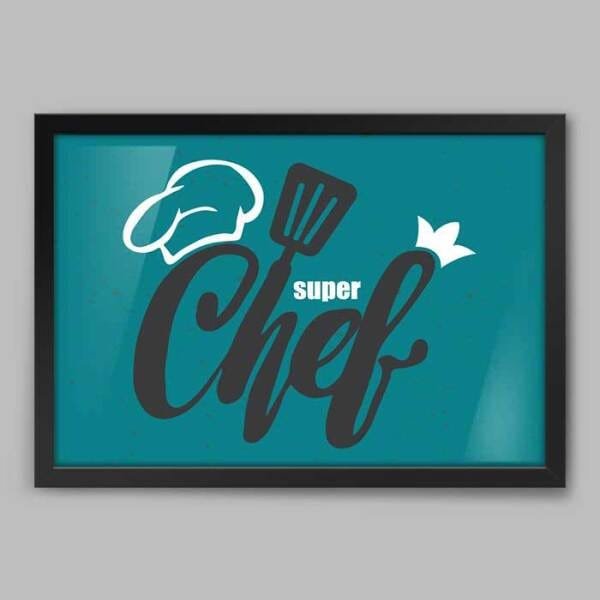 Quadro Cozinha Master Chef I - 45x30cm - Moldura Padrão Preto - 1