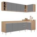 Ver imagem 1 de Armário de Cozinha Modulado de Canto Esquerdo 5 Peças Cp52 Balcão sem Tampo Castanho/cinza - Lumil L