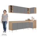 Ver imagem 5 de Armário de Cozinha Modulado de Canto Esquerdo 5 Peças Cp52 Balcão sem Tampo Castanho/cinza - Lumil L