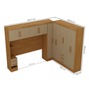 Ver imagem 3 de Guarda Roupa Casal Modulado 11 Portas com Cabeceira 100% MDF Imperial Yescasa Cinamomo/Cappuccino