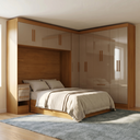 Ver imagem 1 de Guarda Roupa Casal Modulado 11 Portas com Cabeceira 100% MDF Imperial Yescasa Cinamomo/Cappuccino