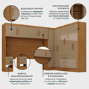 Ver imagem 5 de Guarda Roupa Casal Modulado 11 Portas com Cabeceira 100% MDF Imperial Yescasa Cinamomo/Cappuccino
