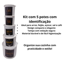 Ver imagem 2 de Porta Mantimentos Cozinha Pote de Mantimentos para Cozinha 5 Peças:branco