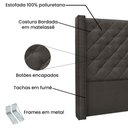 Ver imagem 7 de Cabeceira Cama Box Queen 160cm e Recamier Vicenza Suede Cinza S04 - D'Rossi