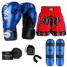 Kit Boxe Muay Thai Fheras Top Grafite Azul (03002937) - 7