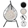 Cadeira Balanço Ninho Suspenso Gota Almofada Impermeável Acesse Móveis Preto C- Branco Gelo - 6