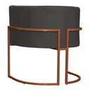 Ver imagem 4 de Kit 3 Poltronas Decorativa Luana Base Bronze Veludo Cinza - Montanaris Decor Md Montanaris Decor