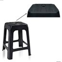 Ver imagem 2 de Kit 6 Banquetas de Plástico Preta Banquinho Empilhável