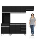 Ver imagem 5 de Cozinha Modulada 5 Peças Balcão com Pia 120cm Andréia Preto - AJL Móveis