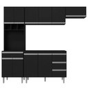 Ver imagem 1 de Cozinha Modulada 5 Peças Balcão com Pia 120cm Andréia Preto - AJL Móveis