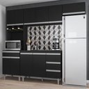 Ver imagem 2 de Cozinha Modulada 5 Peças Balcão com Pia 120cm Andréia Preto - AJL Móveis