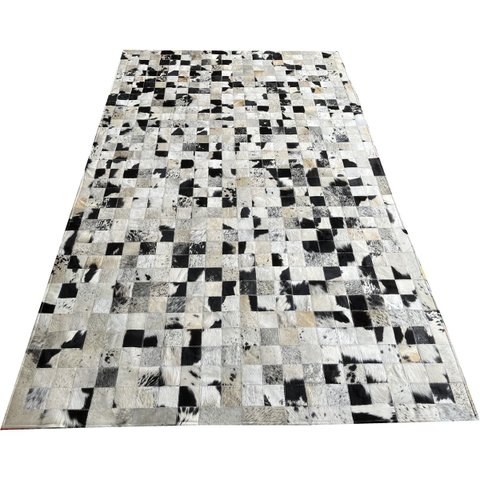 Tapete De Couro Preto Branco Salino amarelo 1,50x2,50 c/b