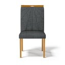 Ver imagem 4 de Kit com 4 Cadeiras Maiara Madeira Maciça Estofadas para Mesa de Jantar Linho Chumbo 406