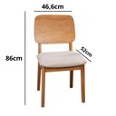 Ver imagem 3 de Kit 2 Cadeira Sala de Jantar Zoe Laminada Madeira Maciça Facilita Decor