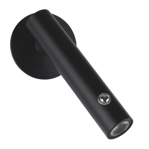 Arandela Leitura Preta 13cm Ip20 Led 3000k 2w Bivolt