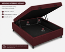 Ver imagem 2 de Base Box Baú Casal 138x188 Suede Vinho