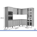 Ver imagem 3 de Cozinha Completa 8 Peças 18 Portas Allure CZ660 Gris Linea