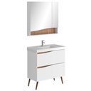 Ver imagem 1 de Conjunto Banheiro Gabinete com Pés Lavatório 80cm e Armário Evie B06 Branco Tau - Lyam Decor