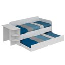 Ver imagem 1 de Sofá Cama Solteiro c/ 2 Gavetas e Auxiliar Branco - Cimol
