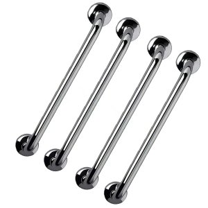 Barra de Apoio Kit 4 Unidades Alça Aço Inox 40cm Acessibilidade Gestante Idoso Criança Corrimao Banh