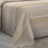 Kit Cobre Leito Solteiro Com Fronha 2 Peças Tecido Piquet Algodão Listrado Bege e Palha - 5
