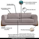 Ver imagem 3 de Sofá Decorativo 3 Lugares 250cm Pés em Madeira Buzz Linho Areia Rústica - Gran Belo