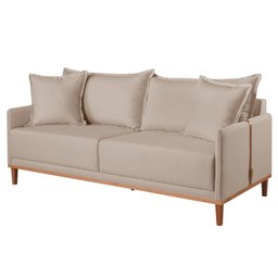 Sofá Living Fixo 2 Lugares Madri Linho Bege Claro 1,80m - 1