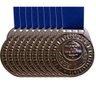 Conjunto 9 Medalhas Médias 3,5cm Diâmetro Metal Escola Fita Prata - 1