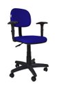Ver imagem 1 de Cadeira Secretaria Bolt com Braco Regulavel - Couro Sintetico Corano - Azul