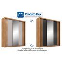 Ver imagem 2 de Guarda Roupas 3 Portas de Correr de (1 C/ Espelho) e 2 Gavetas Moema Flex Amêndola/nude ou Preto -