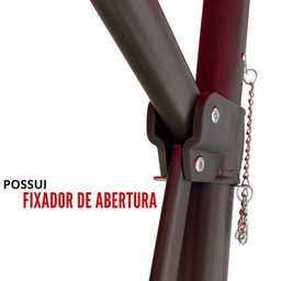 Ombrelone Lateral 2,70m Importway IWOBLL270VM Vermelho com Led e Manivela - 5