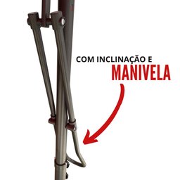 Ombrelone Lateral 2,70m Importway IWOBLL270VM Vermelho com Led e Manivela - 6