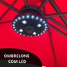 Ombrelone Lateral 2,70m Importway IWOBLL270VM Vermelho com Led e Manivela - 3