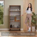 Ver imagem 4 de Cristaleira 70 Cm 2 Portas de Vidro com Pés Trapézio Rustic/marrom Madesa