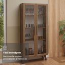 Ver imagem 5 de Cristaleira 70 Cm 2 Portas de Vidro com Pés Trapézio Rustic/marrom Madesa