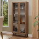 Ver imagem 1 de Cristaleira 70 Cm 2 Portas de Vidro com Pés Trapézio Rustic/marrom Madesa