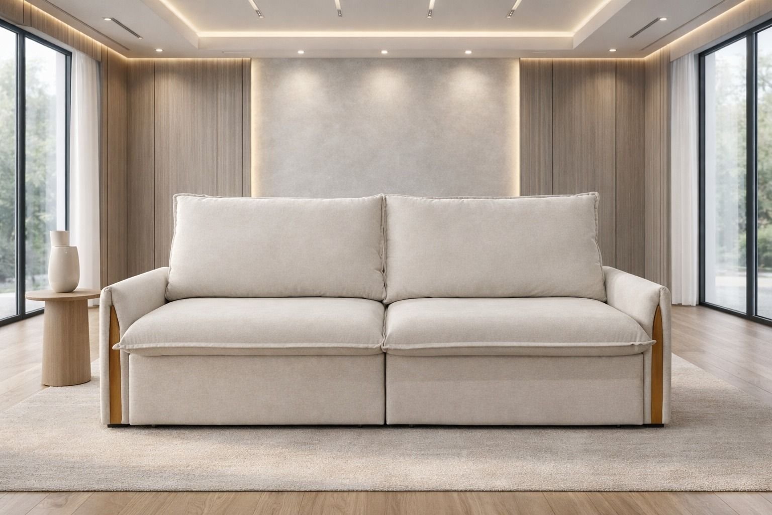 Sofá Cama 160m Retrátil Reclinável Super Confortável Moderno Luxo ...