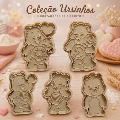 Kit 5 Cortadores de Biscoito Ursinhos Carinhosos
