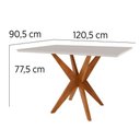 Ver imagem 4 de Conjunto: Mesa de Cozinha Donna C/ Tampo Madeirado C/ Vidro 120cm e 4 Cadeiras Rainha Natural -